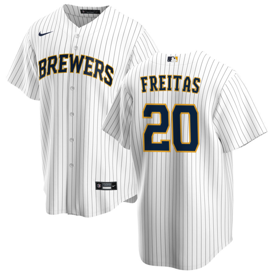 Nike Men #20 David Freitas Milwaukee Brewers Baseball Jerseys Sale-White